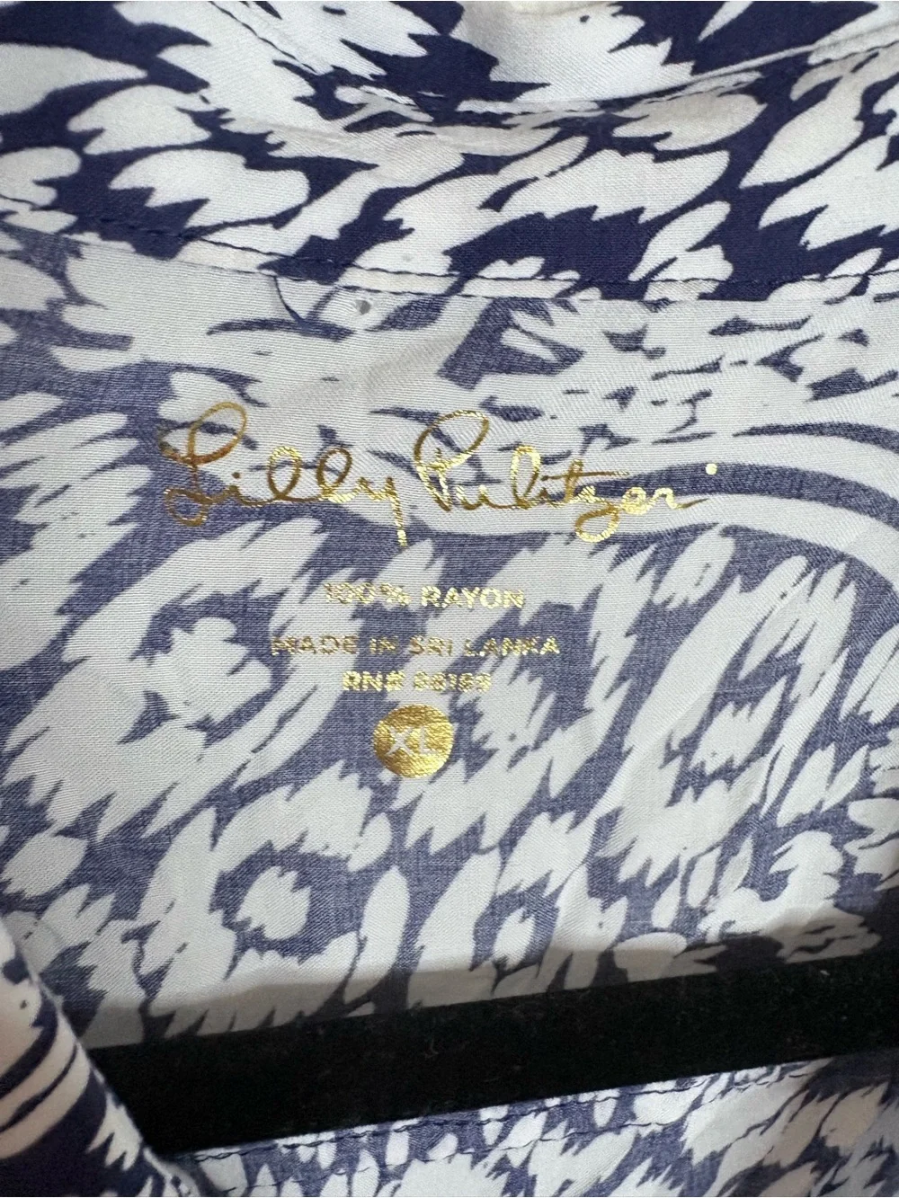 Lilly Pulitzer Sea View Button Down Shirt Pineapple Party Print Blue White XL - Picture 4 of 10